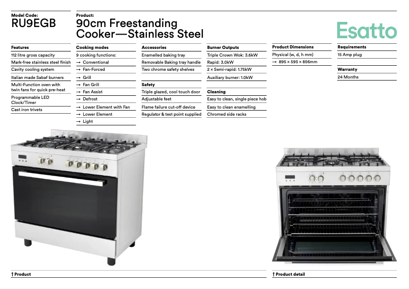 First page image of the manual for RU9EGPK