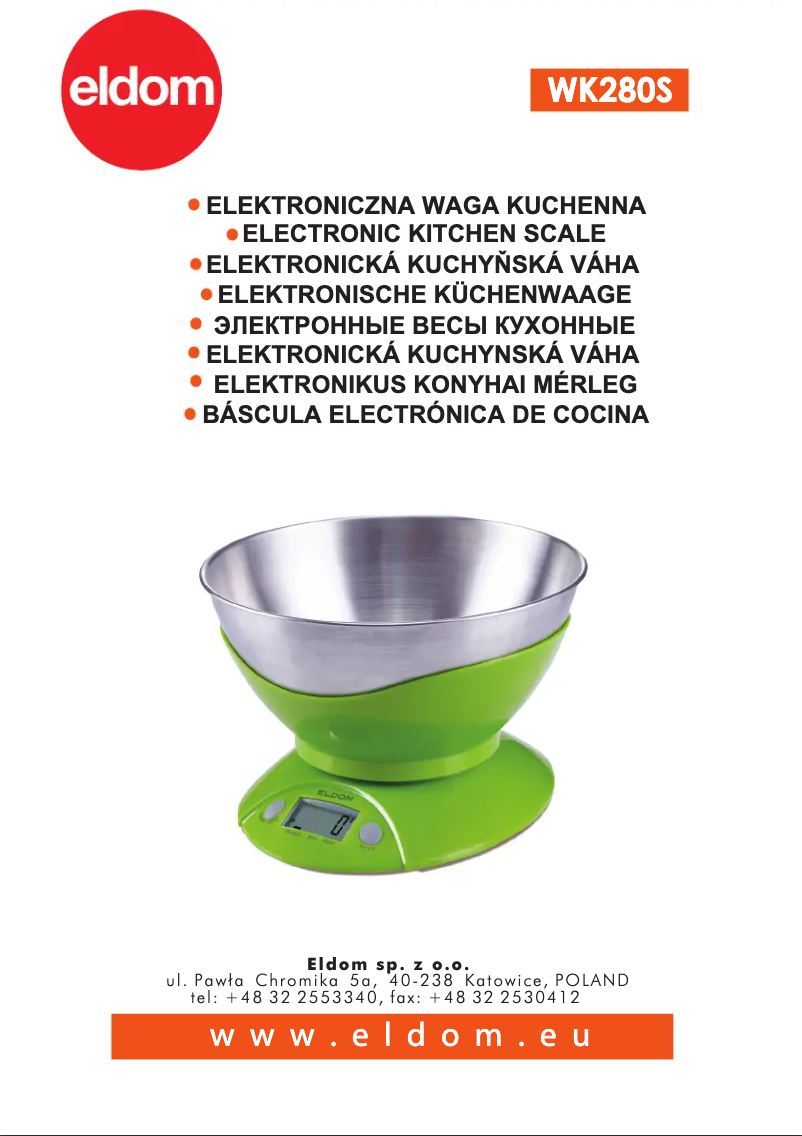 Page 1 of the manual User Manual Eldom WK280S