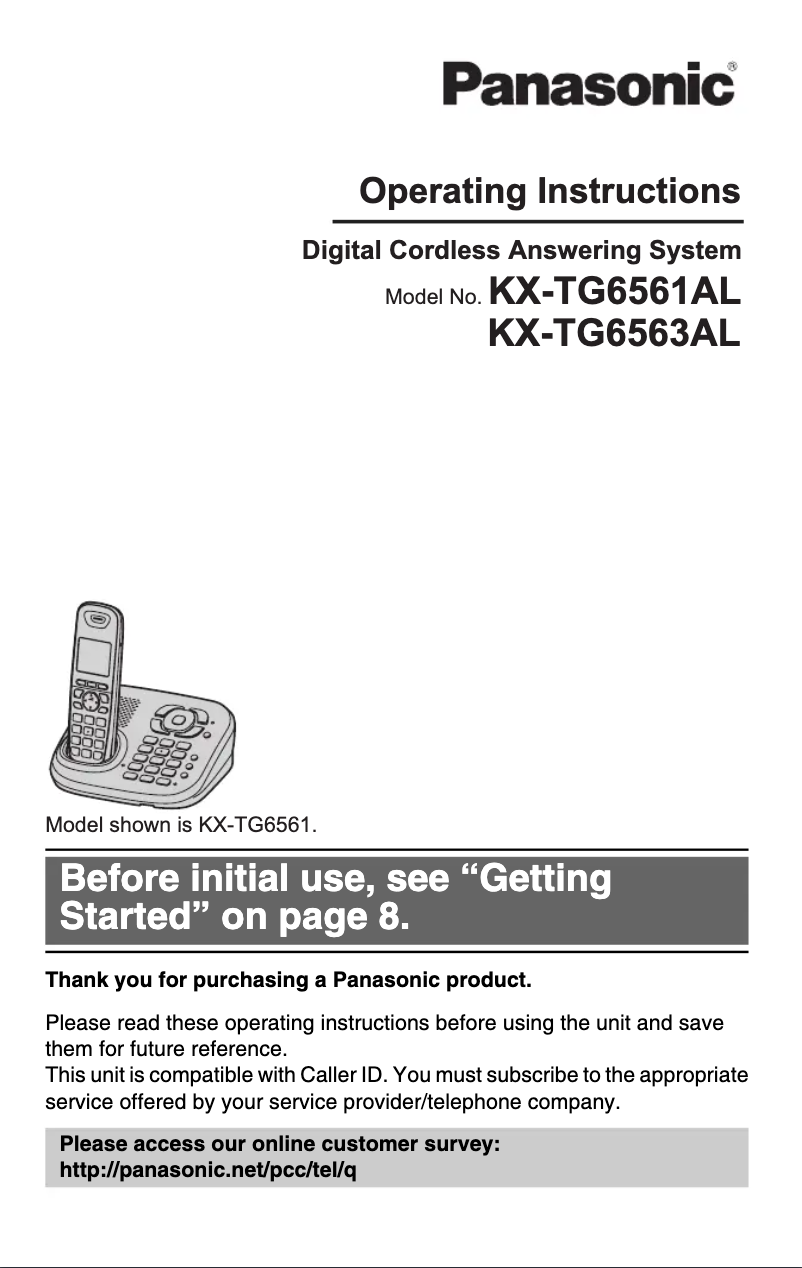 First page image of the manual for KX-TG6563