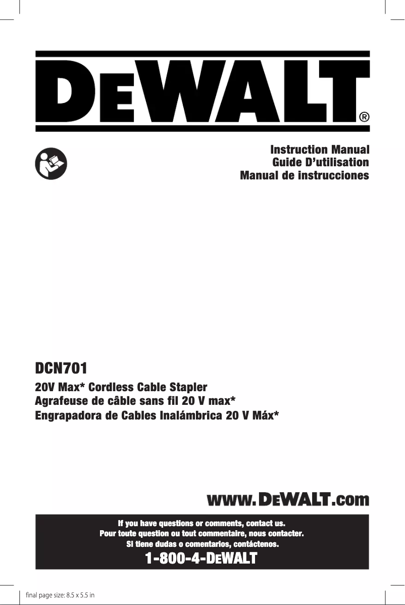 First page image of the manual for DCN701