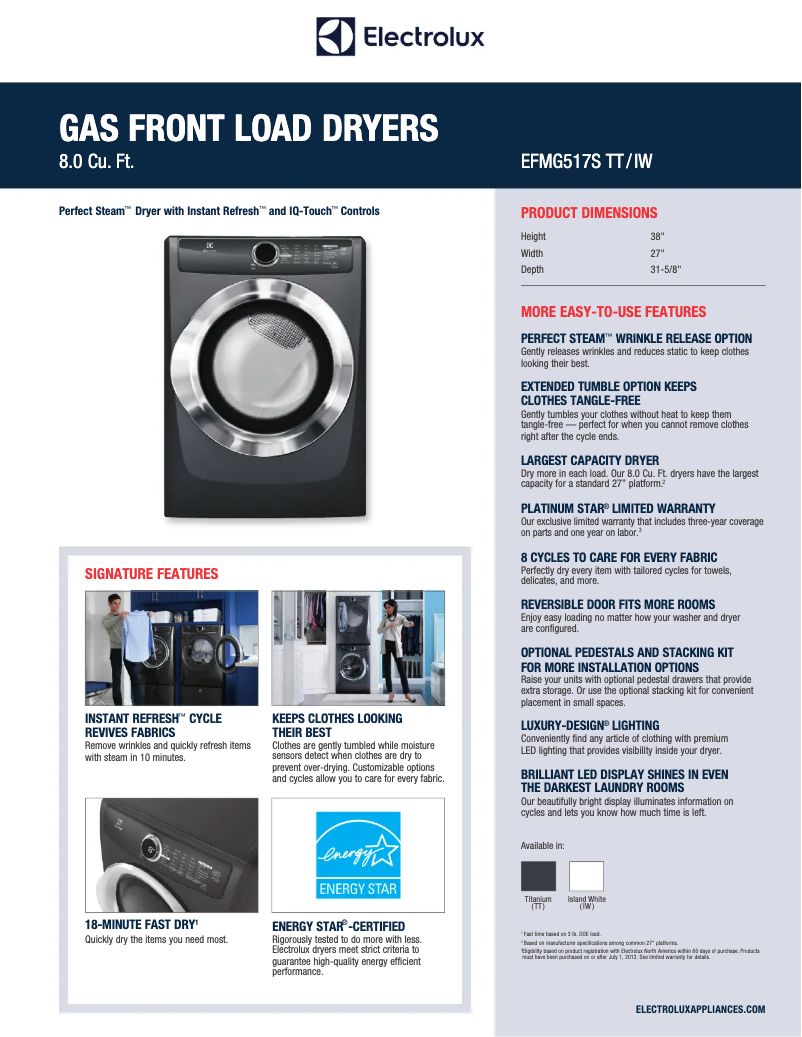 First page image of the manual for EFMG517S