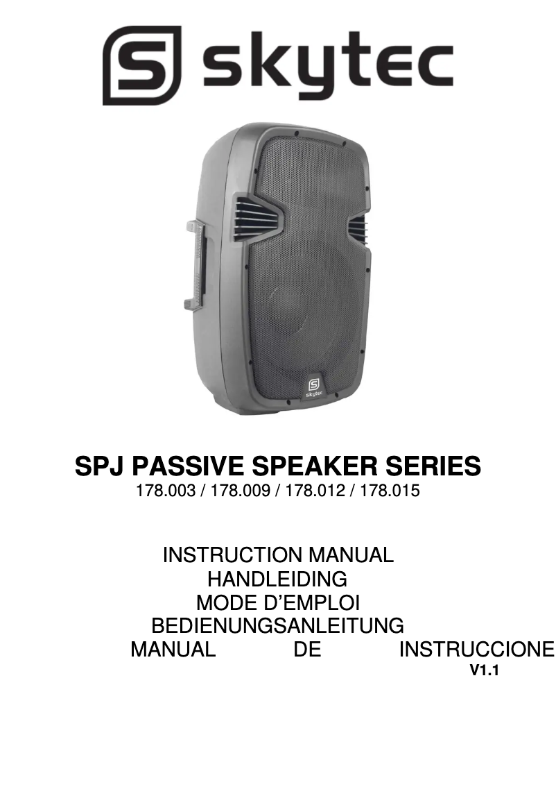 Page 1 of the manual User Manual Skytec SPJ800