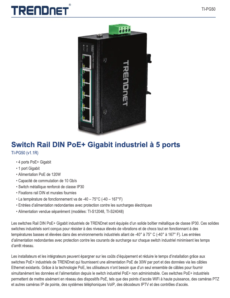 First page image of the manual for TI-PG50