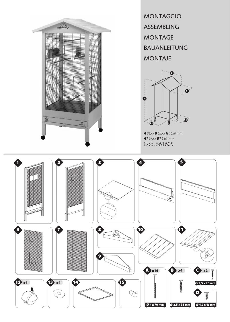 Page 1 of the manual User Manual Ferplast Hemmy Aviary