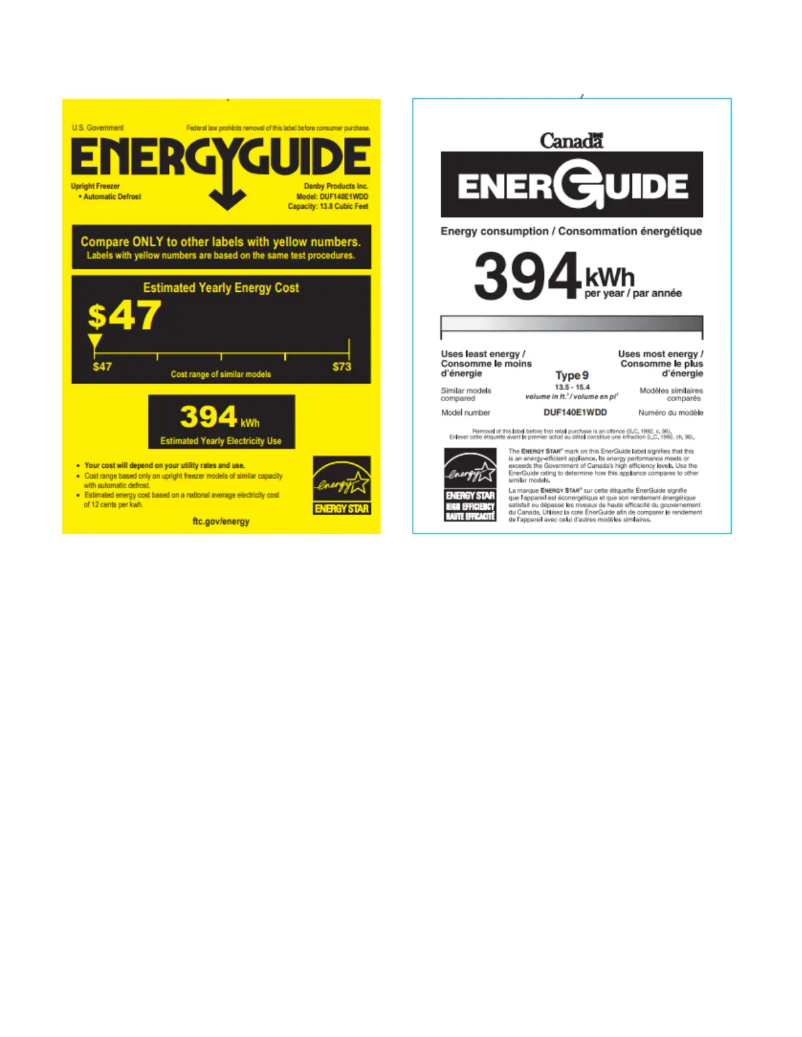 First page image of the manual for DUF140E1WDD