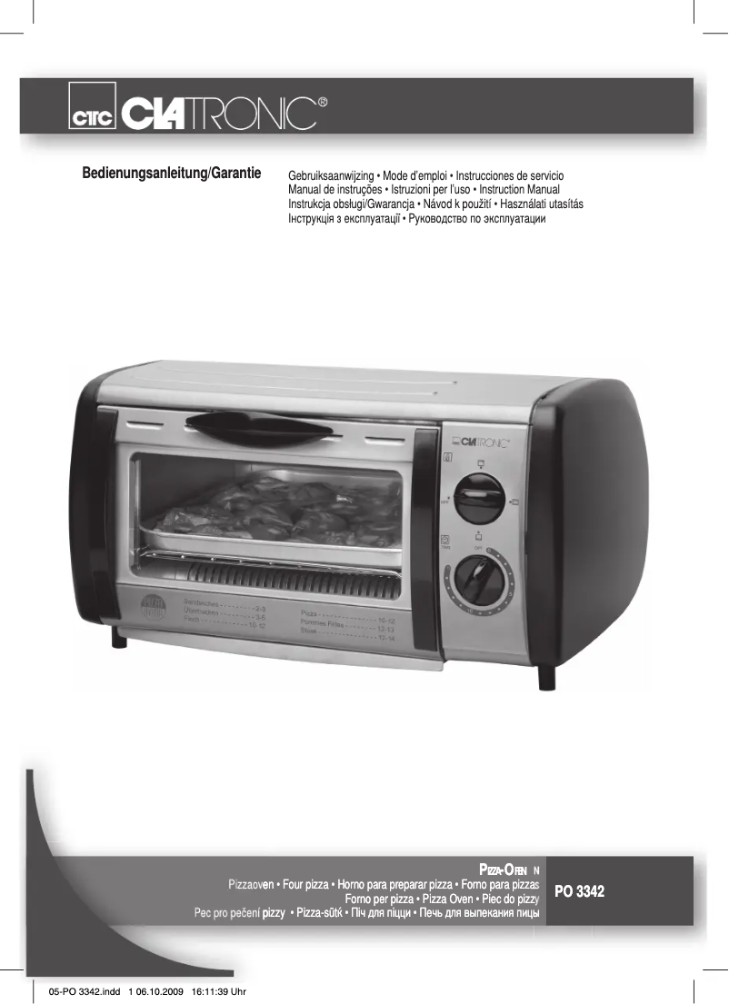 Page 1 of the manual User Manual Clatronic PO 3342