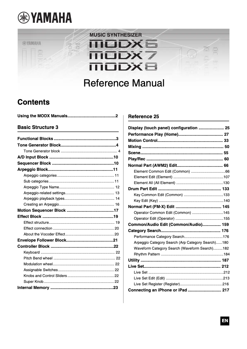 First page image of the manual for MODX7