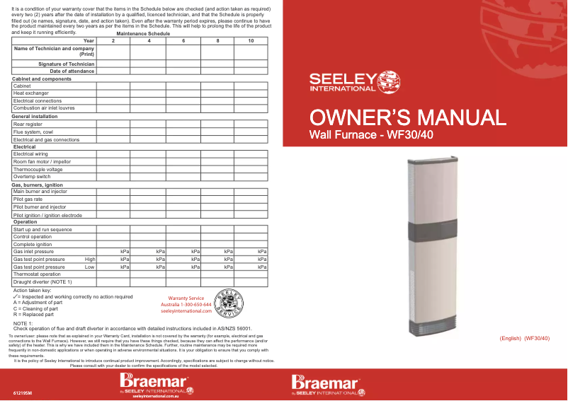First page image of the manual for Ecostar WF2000