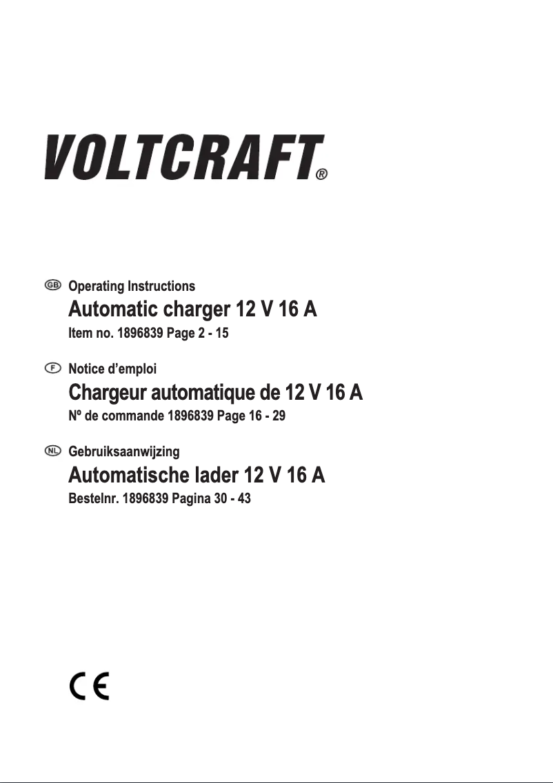 First page image of the manual for VC-AL1600