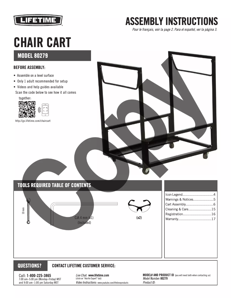 Page 1 of the manual User Manual Lifetime 80279