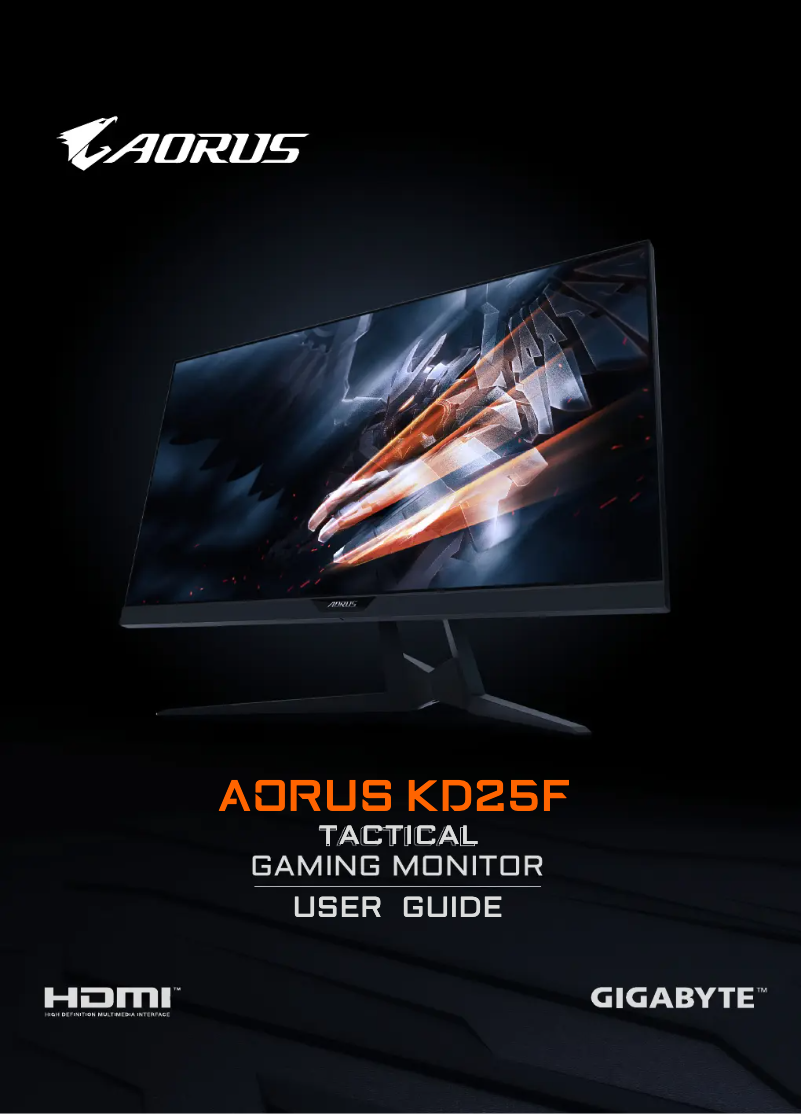 Page 1 of the manual User Manual Gigabyte AORUS KD25F