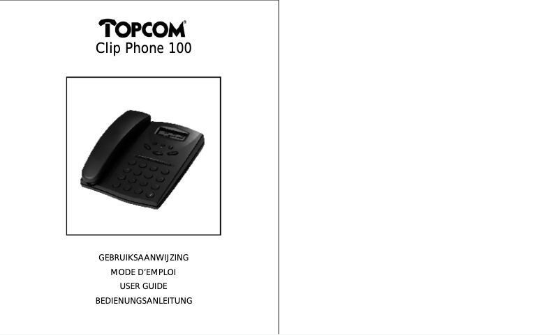 First page image of the manual for Clipphone 100