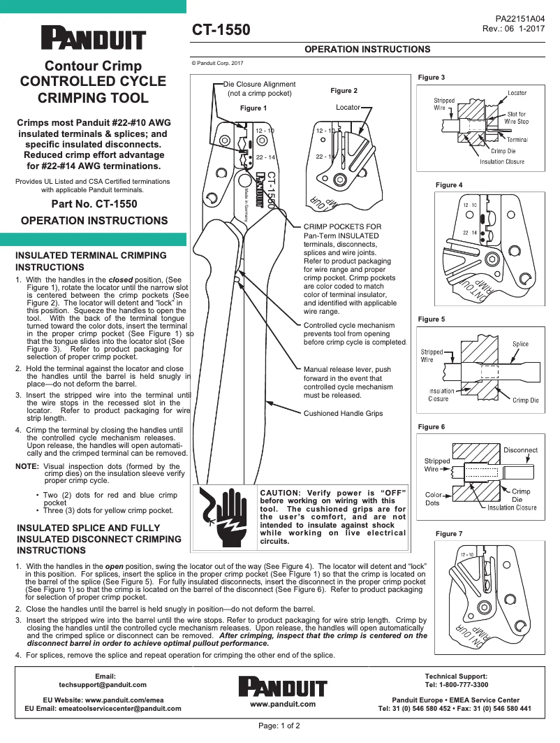 First page image of the manual for CT-1550