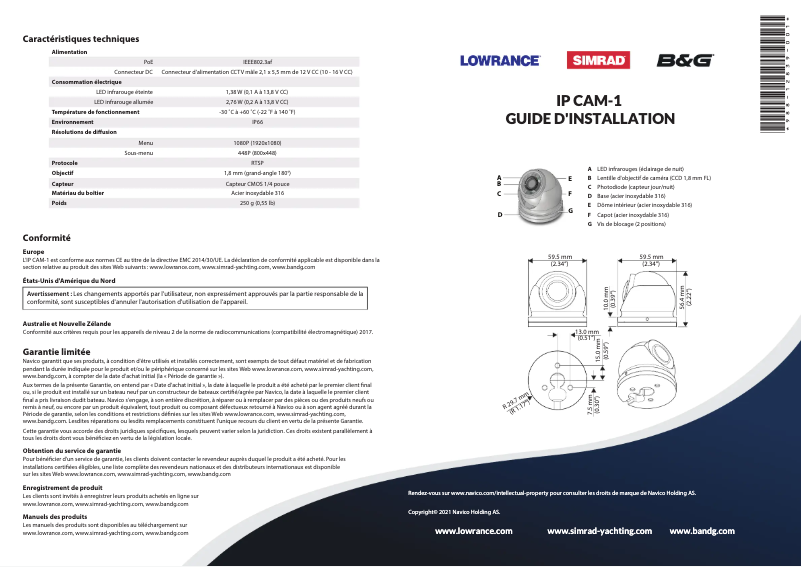 Page 1 of the manual User Manual Simrad IP CAM-1