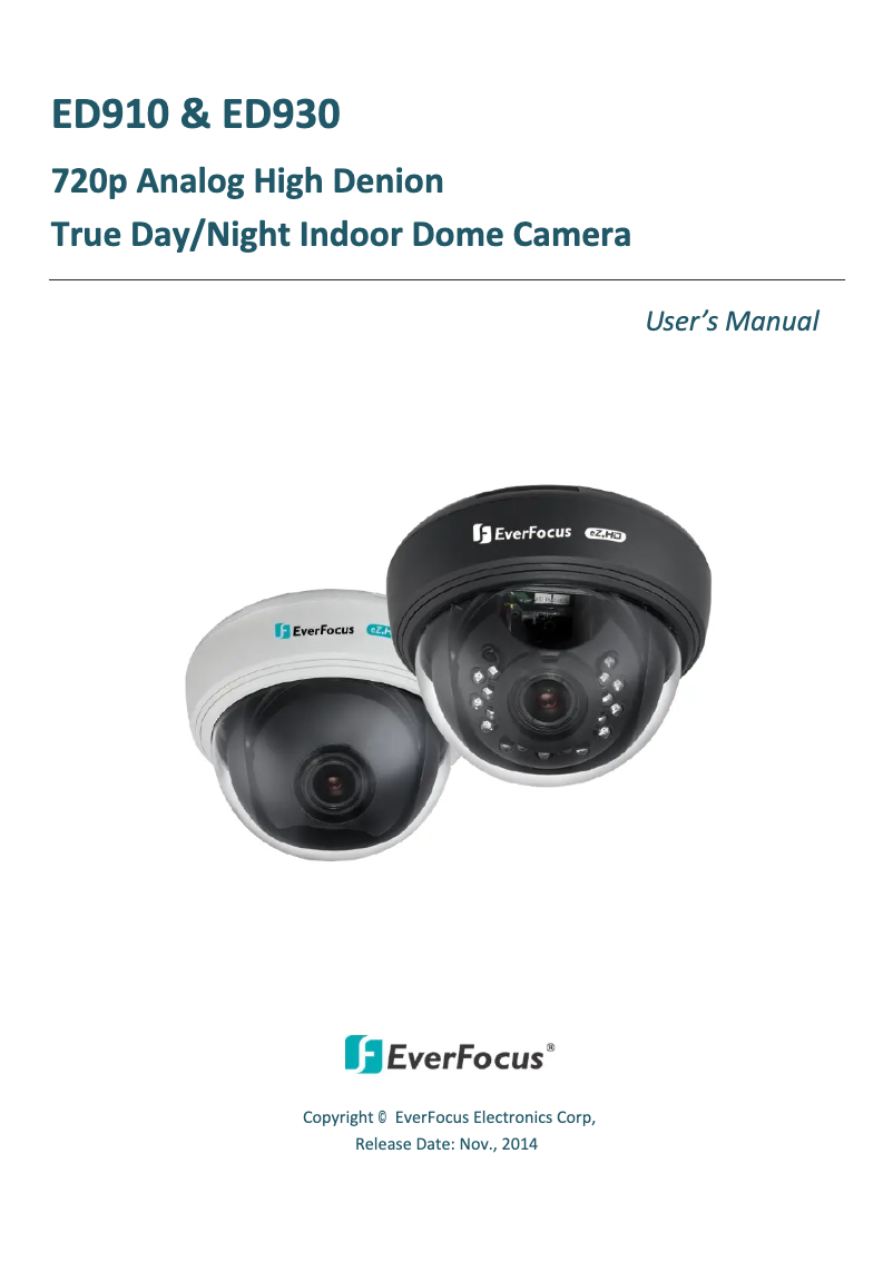 First page image of the manual for ED910