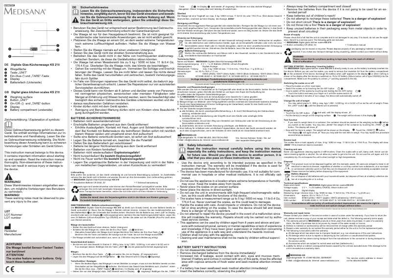 Page 1 of the manual User Manual Medisana KS 210