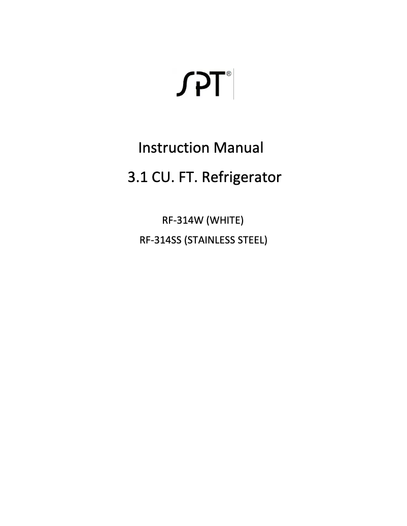 Page 1 of the manual User Manual SPT RF-314SS