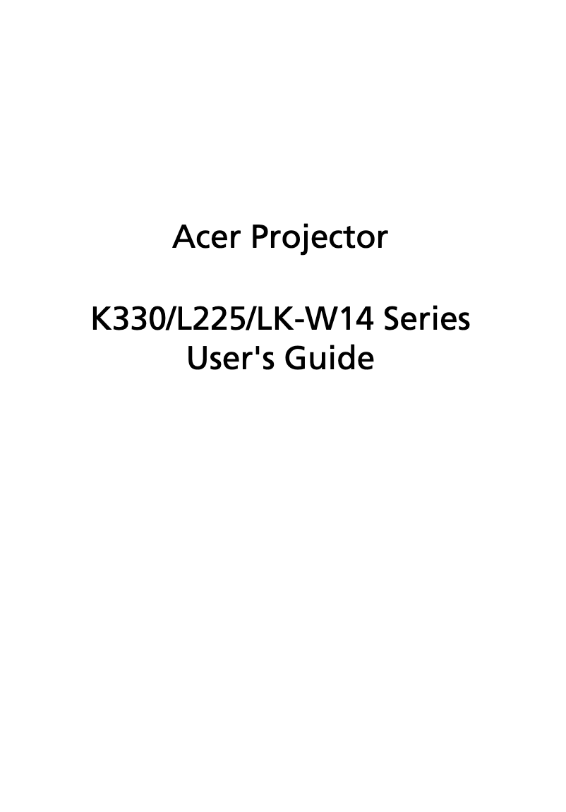 First page image of the manual for K330