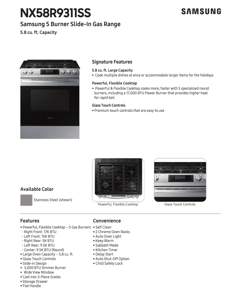 Page 1 of the manual User Manual Samsung NX58R9311SS