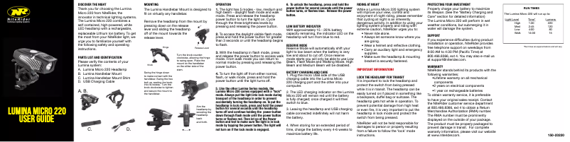 First page image of the manual for Lumina Micro 220