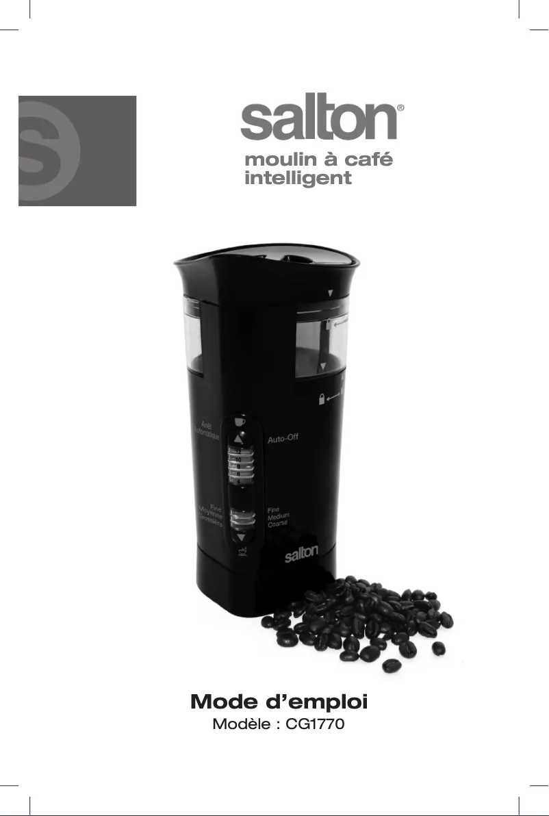 Page 1 of the manual User Manual Salton CG1770