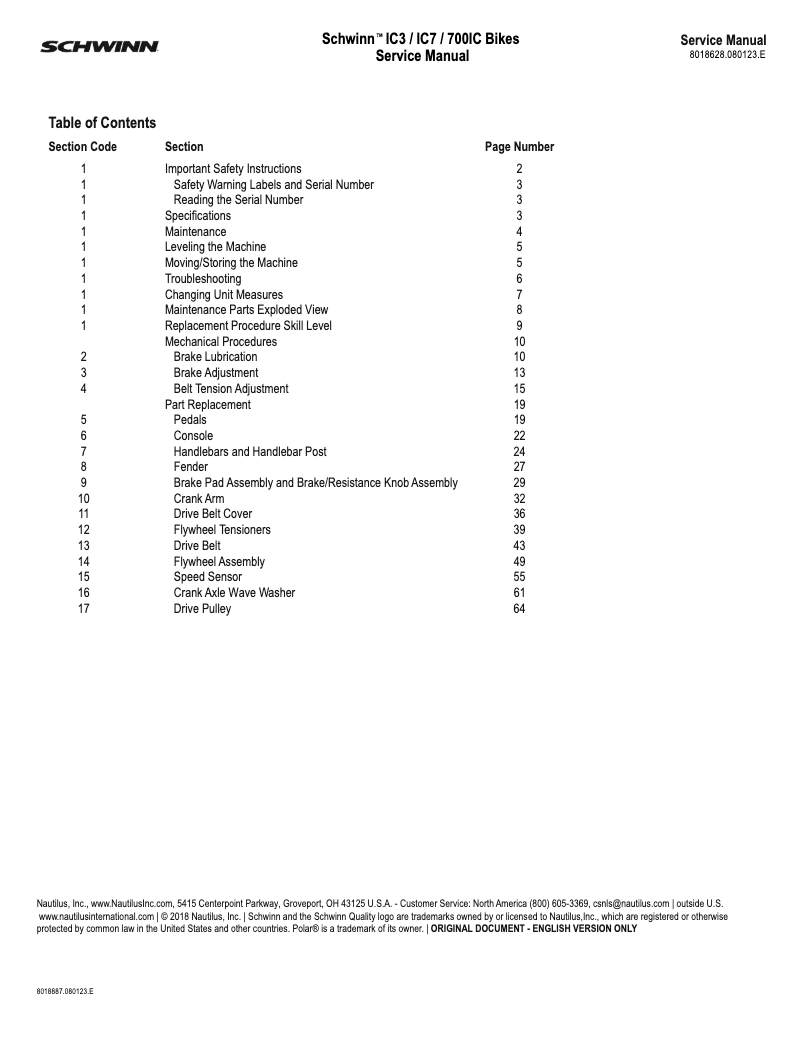 First page image of the manual for 700IC