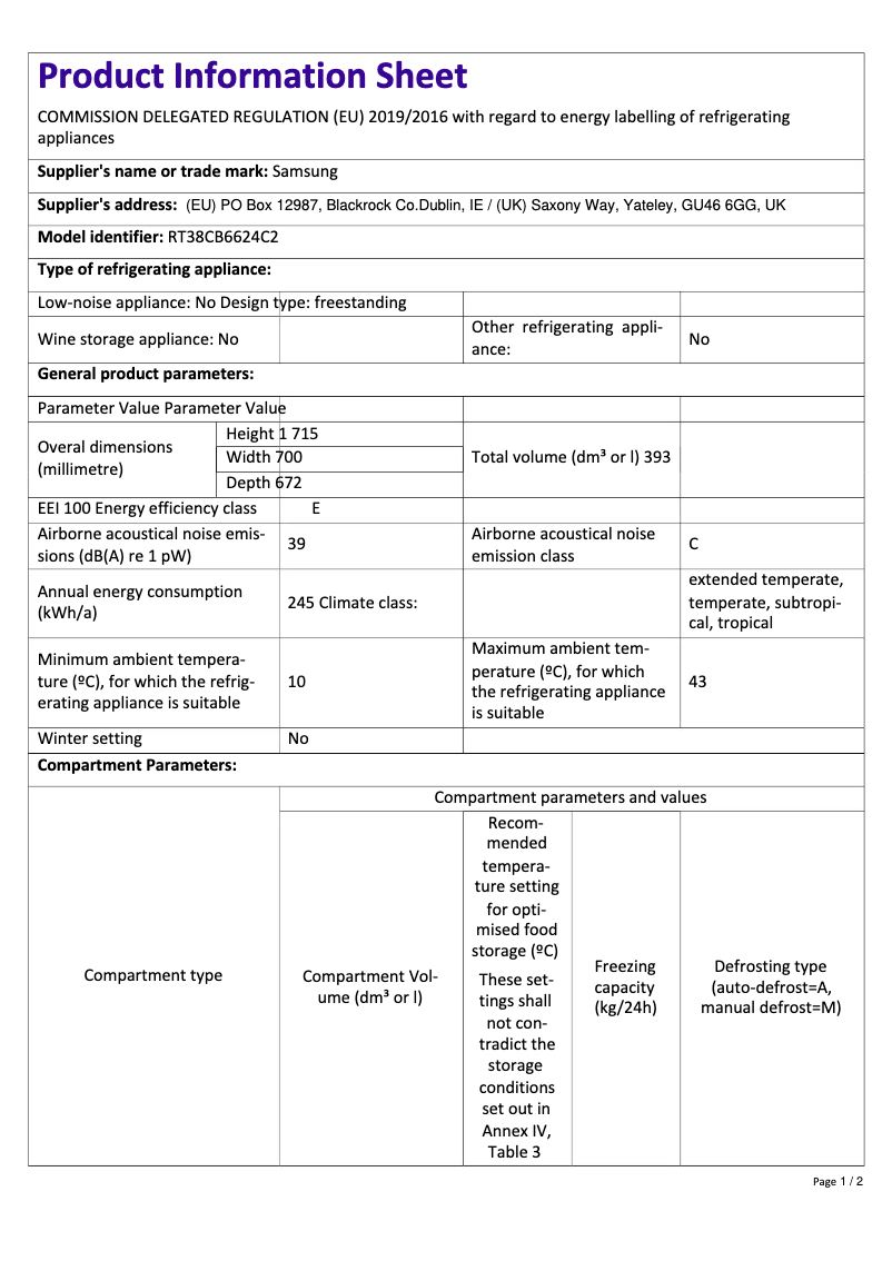 First page image of the manual for RT38CB6624C2