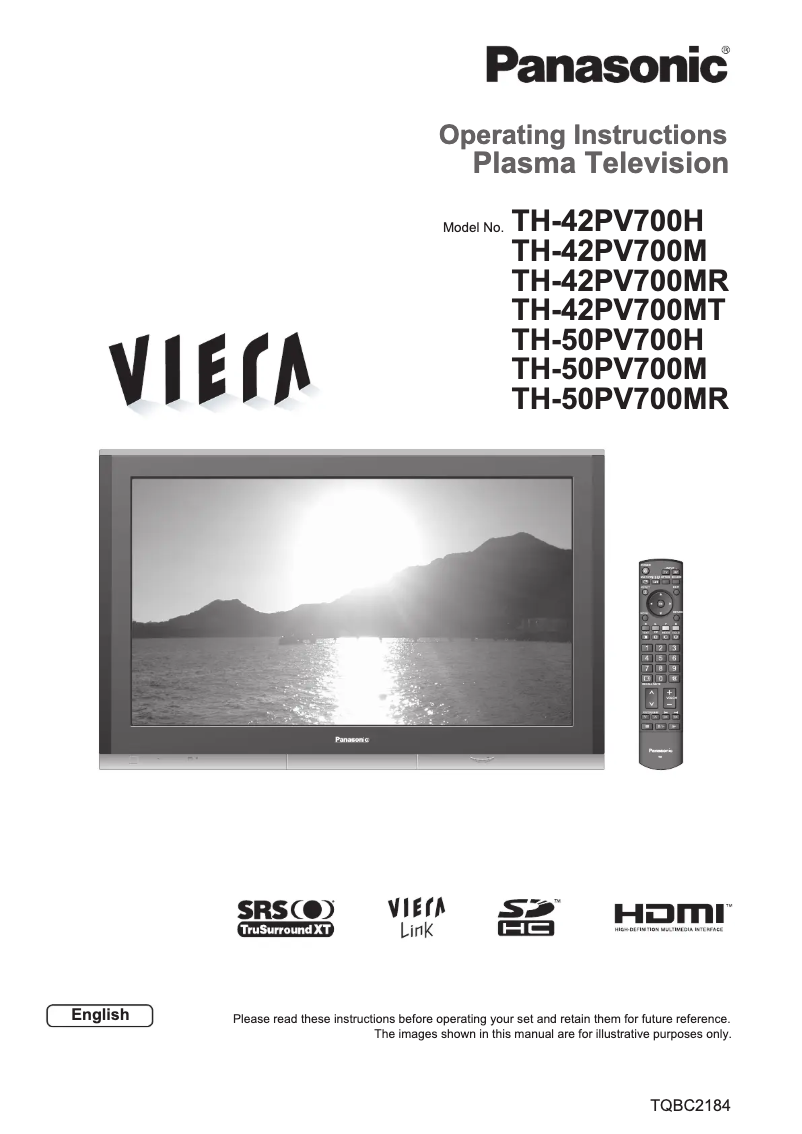 First page image of the manual for TH-50PV700H