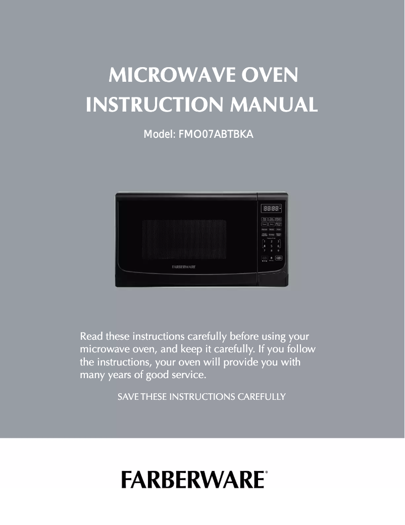 First page image of the manual for FMO07ABTBKA