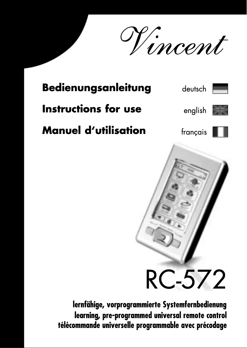 First page image of the manual for RC-572