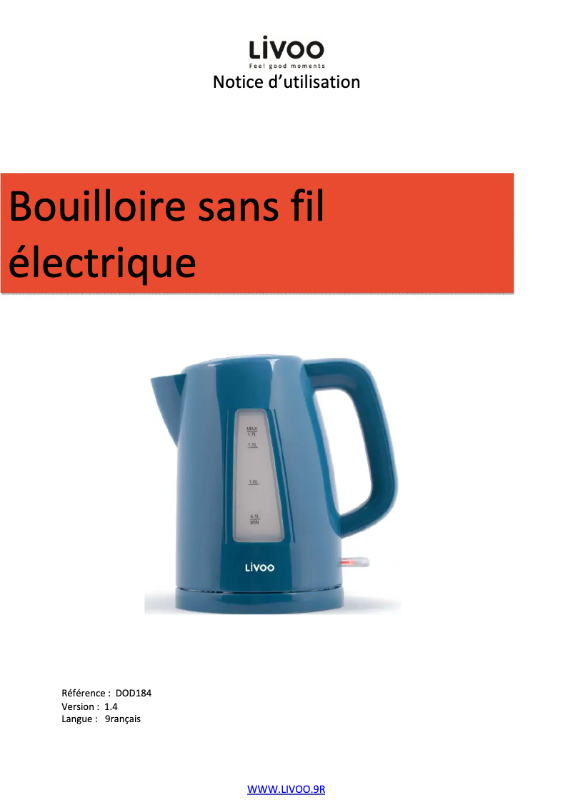 First page image of the manual for DOD184