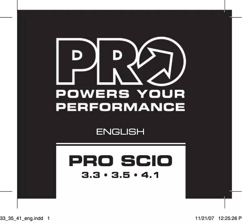 Page 1 of the manual User Manual Pro Scio 4.1