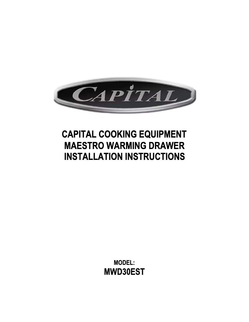 First page image of the manual for MWD30ES