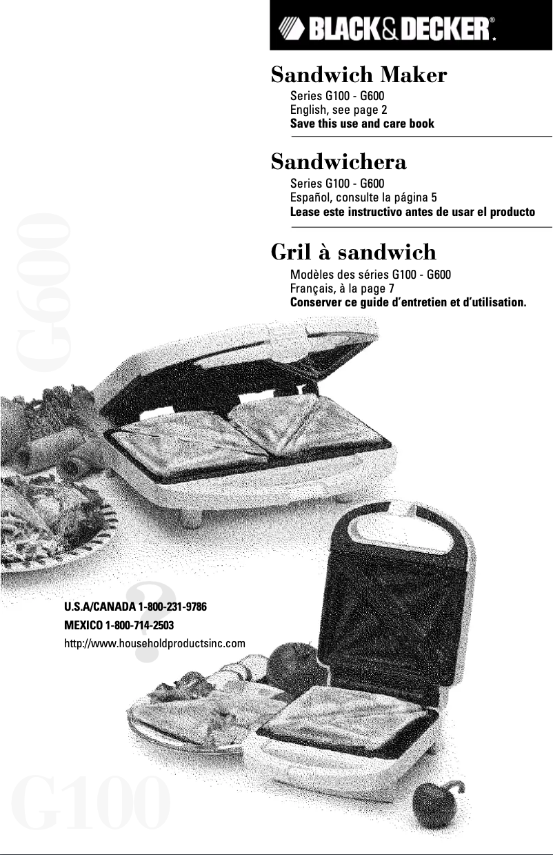 Page 1 of the manual User Manual Black & Decker G100