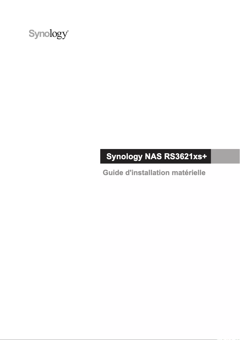 Page 1 of the manual User Manual Synology RackStation RS3621xs+