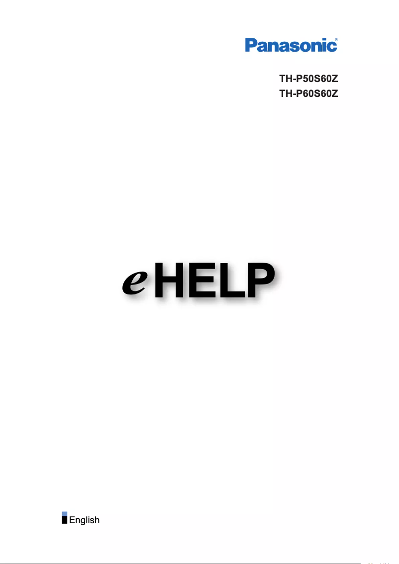 First page image of the manual for TH-P60S60Z