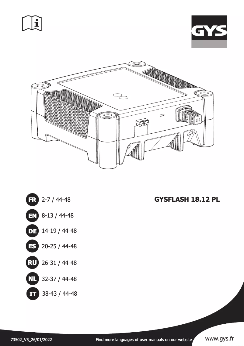 Page 1 of the manual User Manual GYS Gysflash 18.12 PL