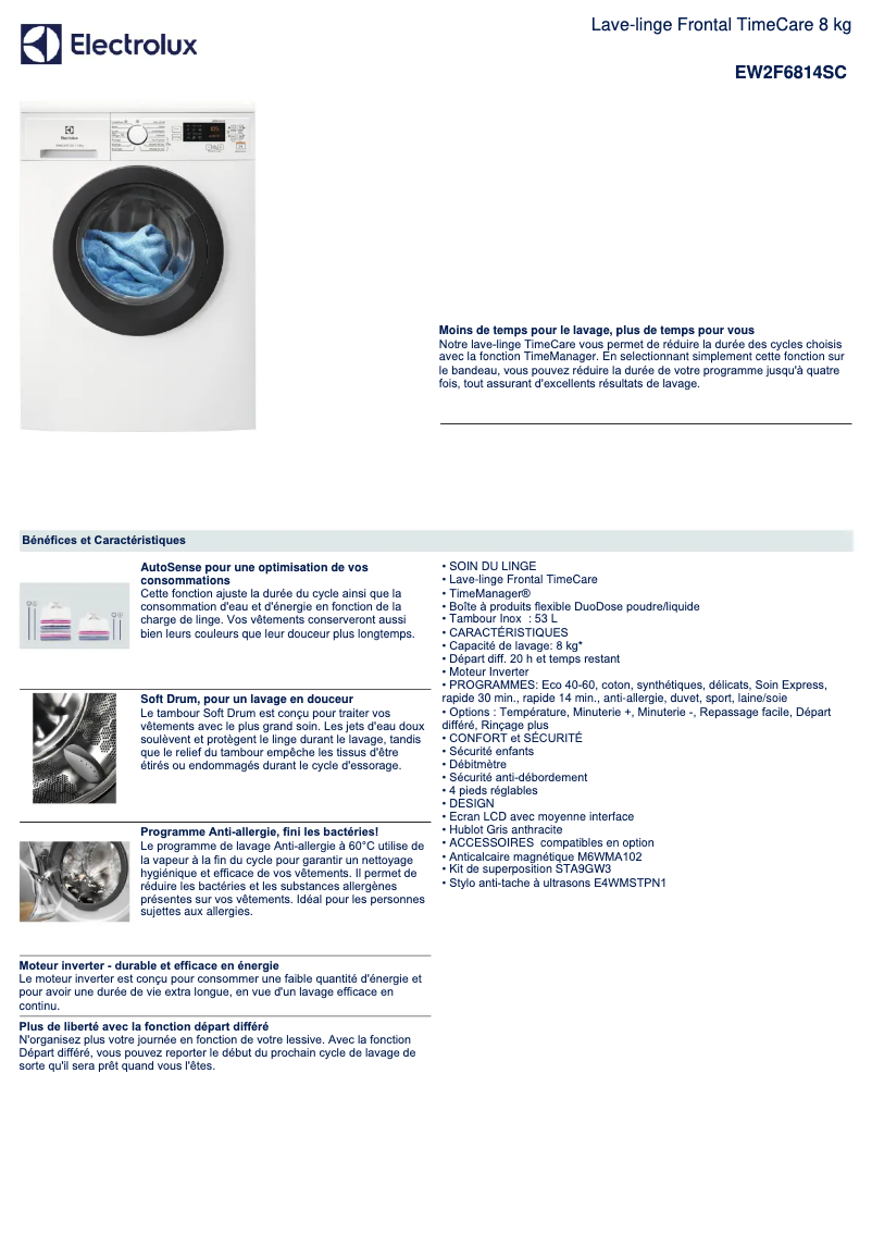 First page image of the manual for EW2F6814SC