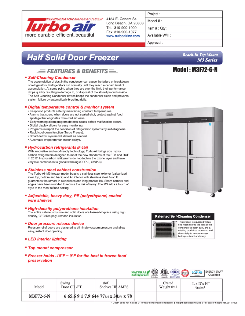 First page image of the manual for M3F72-6