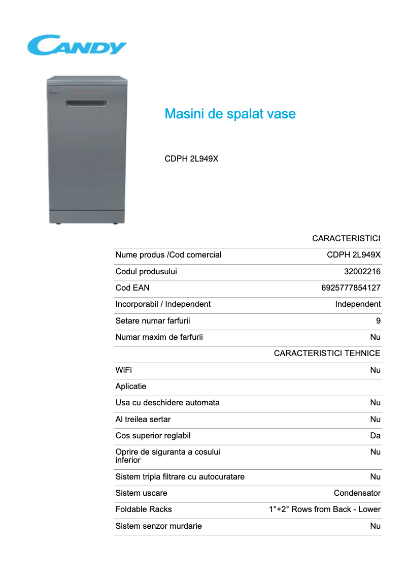First page image of the manual for CDPH 2L949X