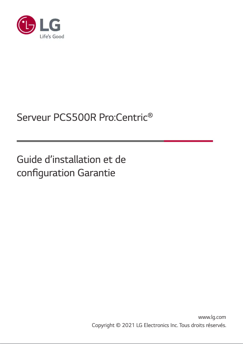 First page image of the manual for PCS500R