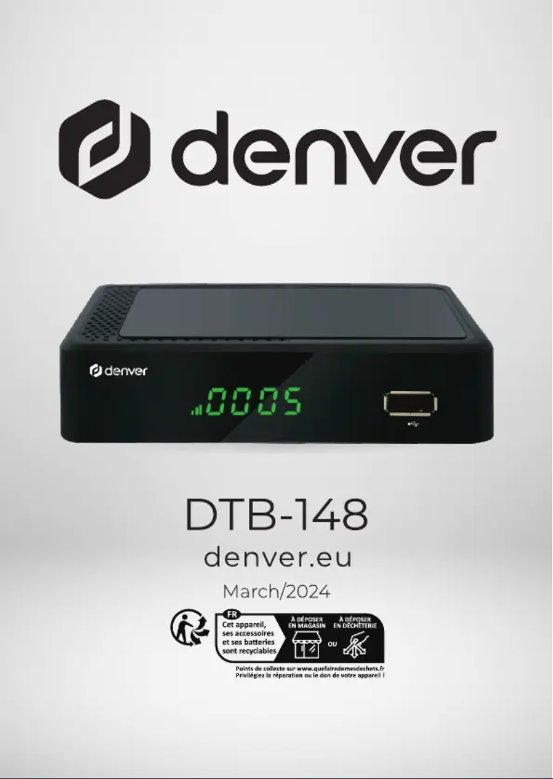 Page 1 of the manual User Manual Denver DTB-148