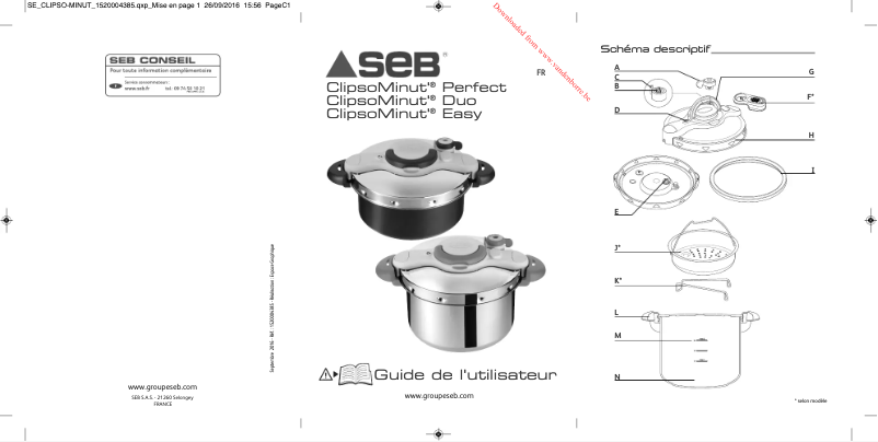Page 1 of the manual User Manual SEB Clipso Minut Easy YY2894