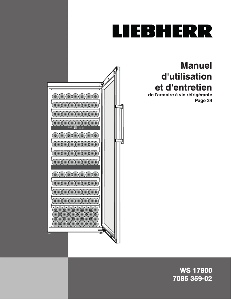 Page 1 of the manual User Manual Liebherr WS-17800