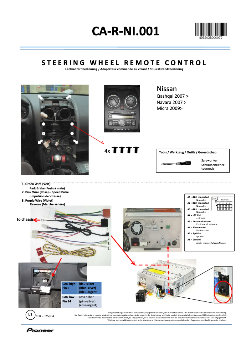 Image de la première page du manuel de l'appareil CA-R-NI.001