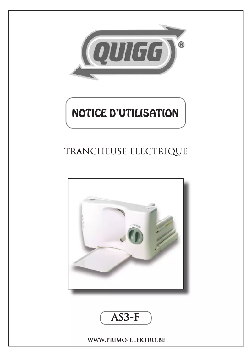 Page 1 of the manual User Manual Quigg AS3