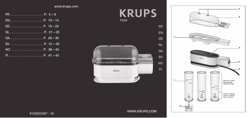 Page 1 of the manual User Manual Krups Ovomat Trio F234