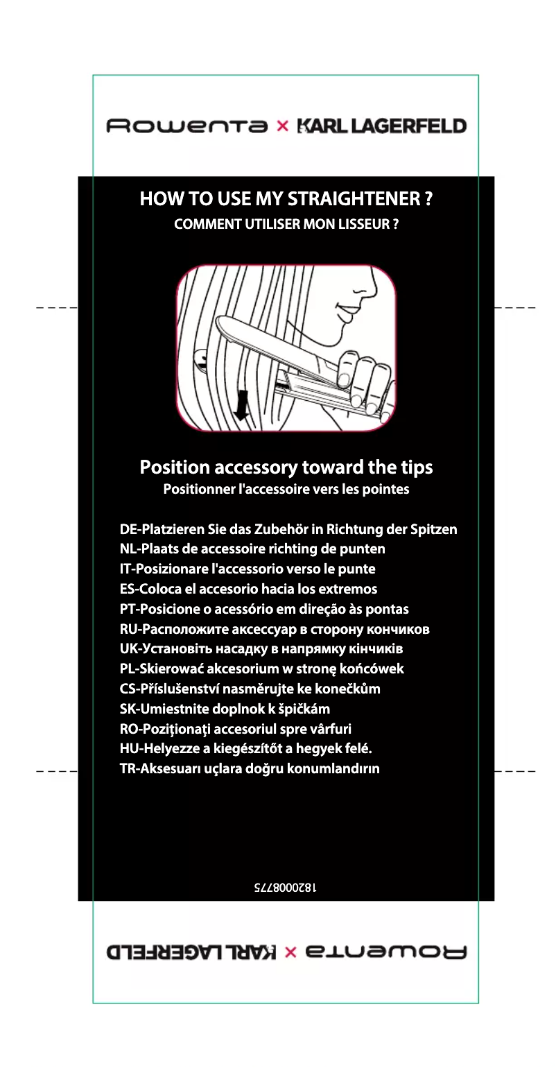 First page image of the manual for KARL LAGERFELD K/ Pro Stylist SF466L