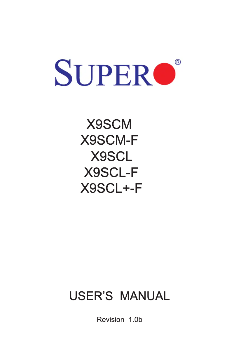 First page image of the manual for X9SCL-B