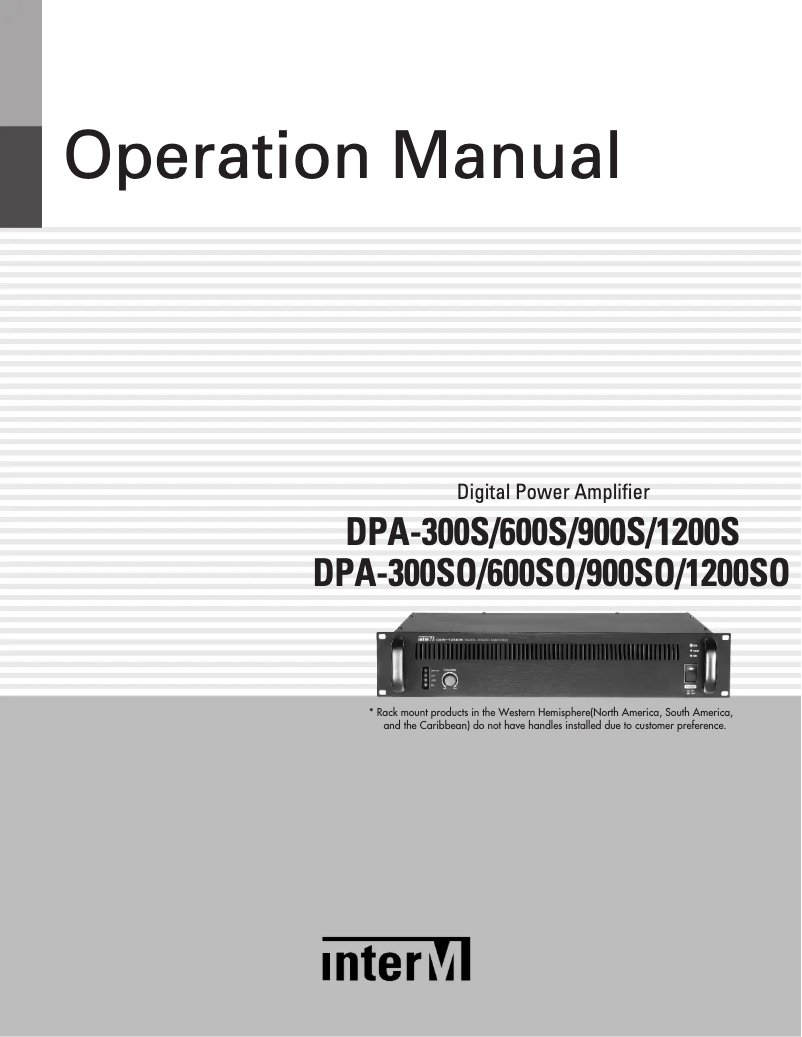 First page image of the manual for DPA-900S